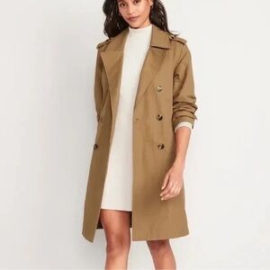 Old Navy tan oversized water- resistant trenchcoat jacket